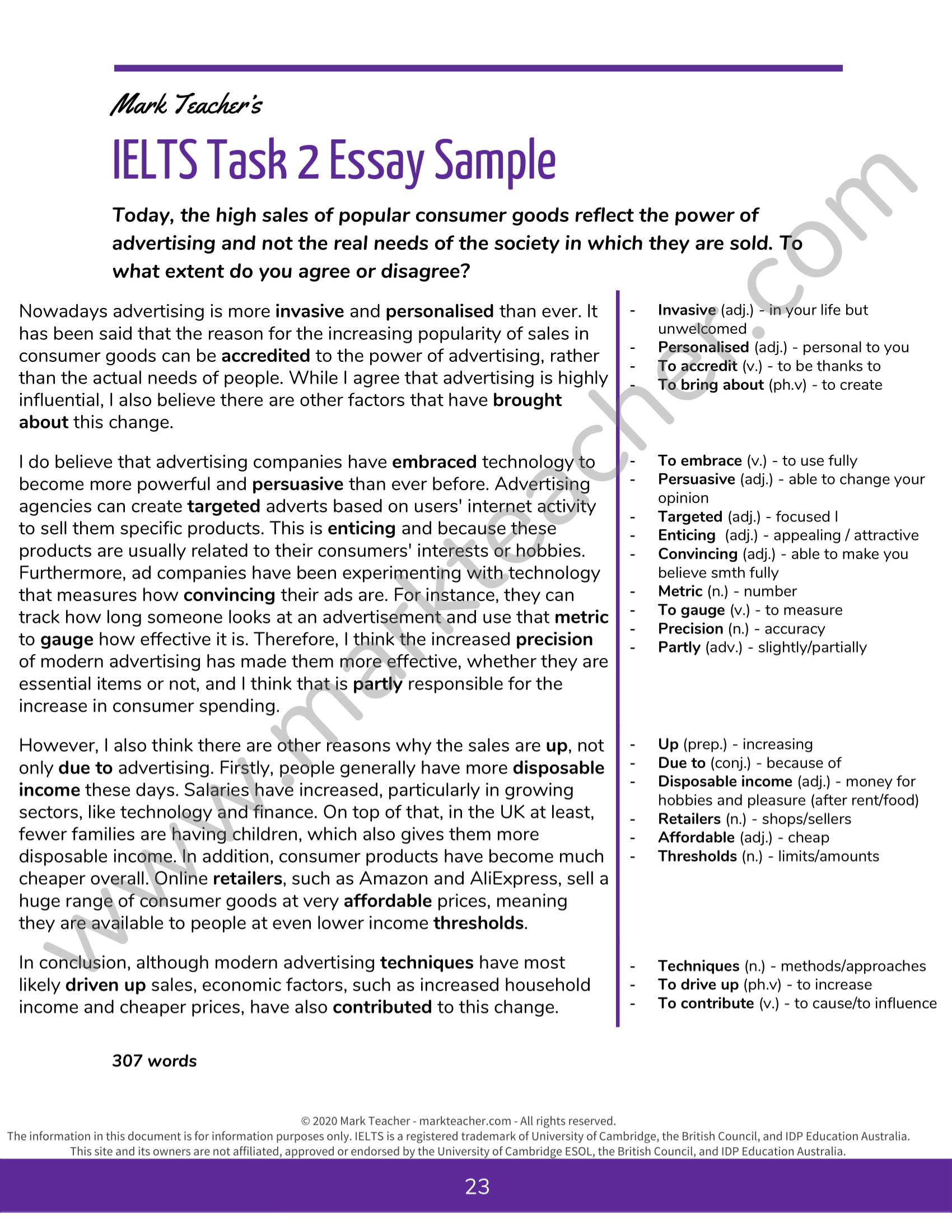 ielts essay writing about advertising