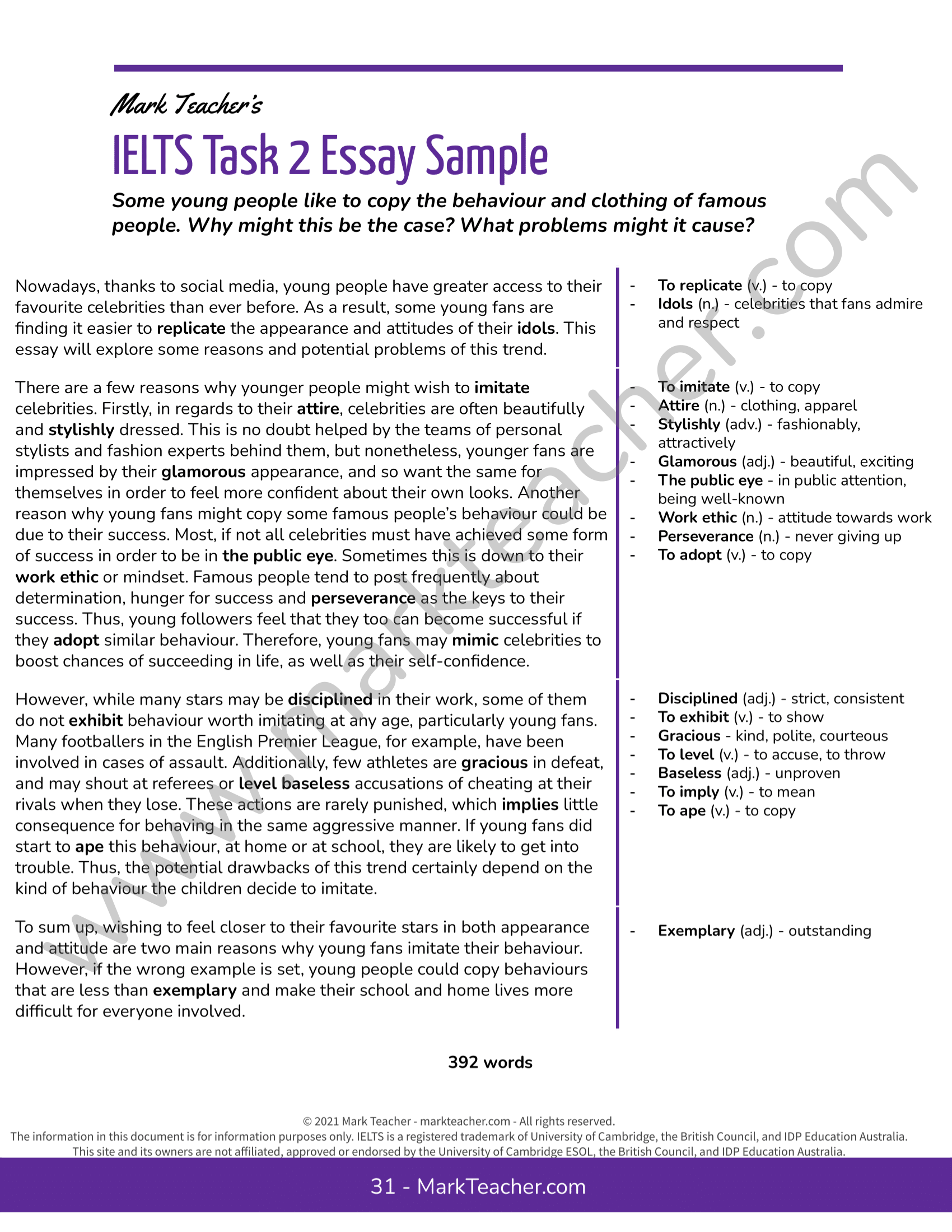 celebrity essay topics ielts