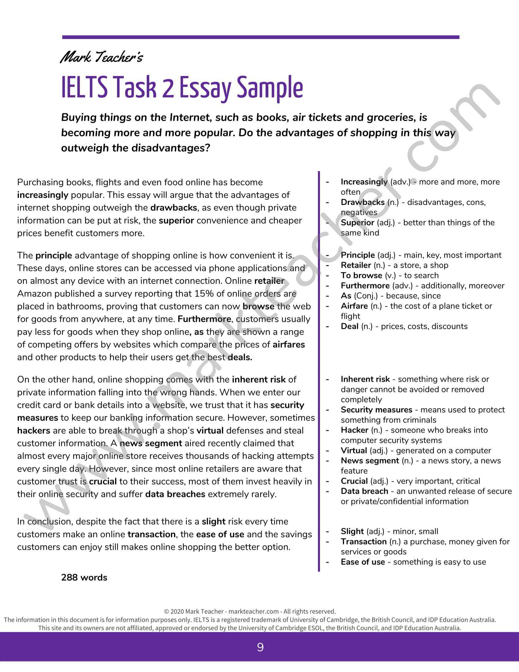 the growth of online shopping ielts essay