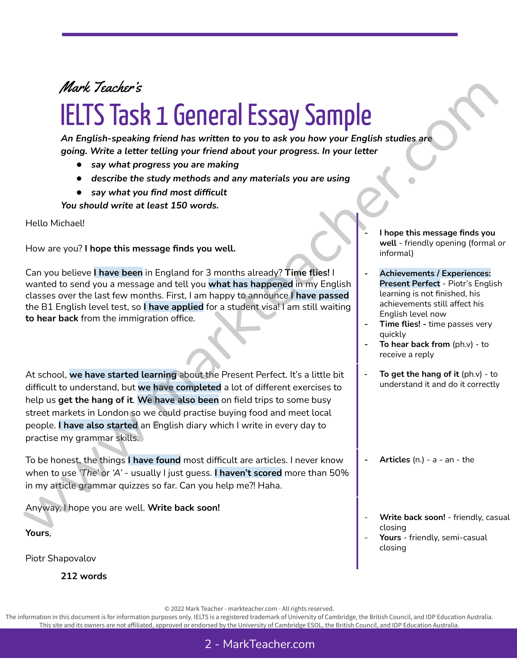 IELTS Writing Task 1 Introduction